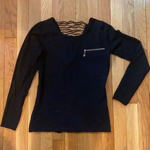 Long sleeve blouse with gorgeous open back detail